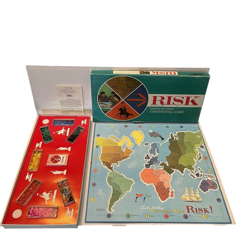 Vintage RISK Continental Board Game 1959/1963 Version in Original Box - Complete